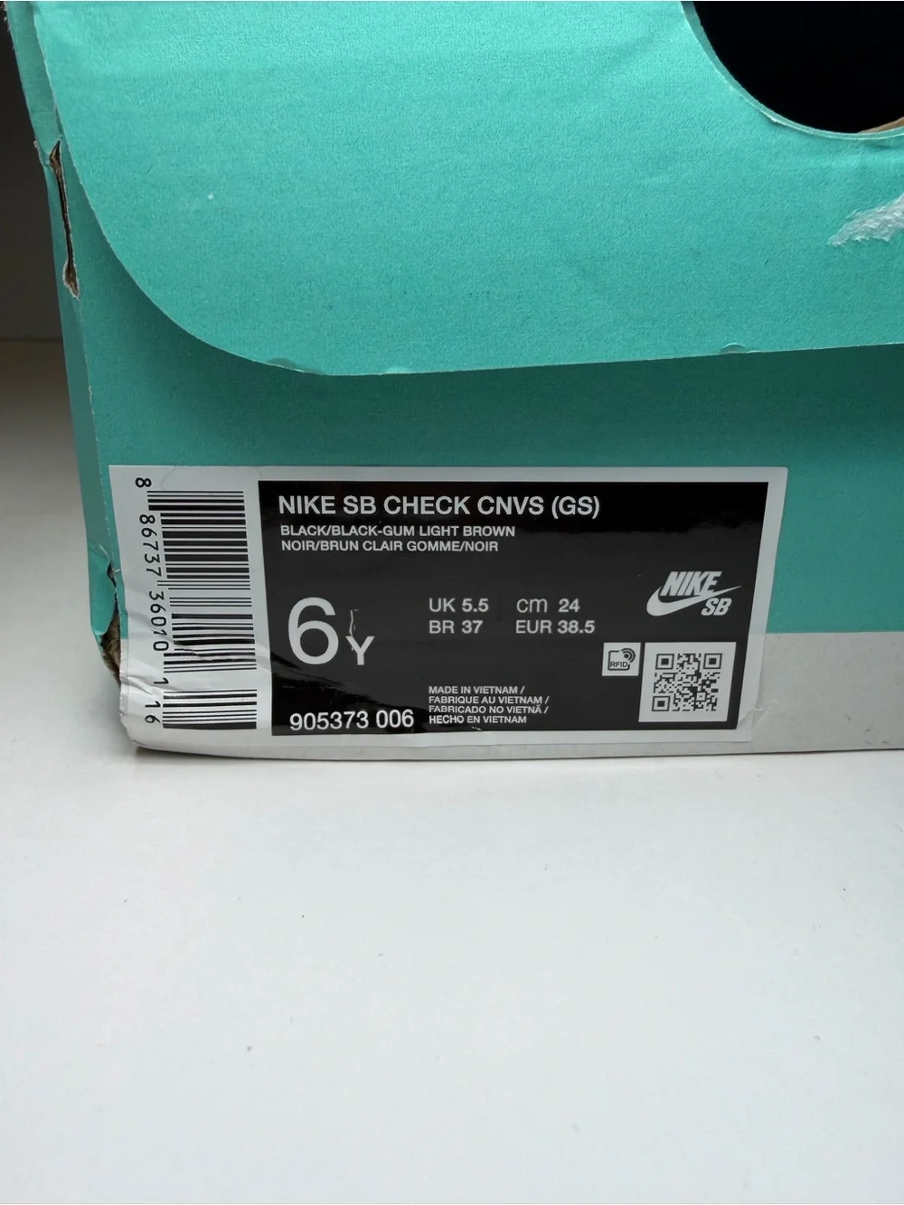 Nike SB Check Canvas Sneakers (6Y / 7.5W)